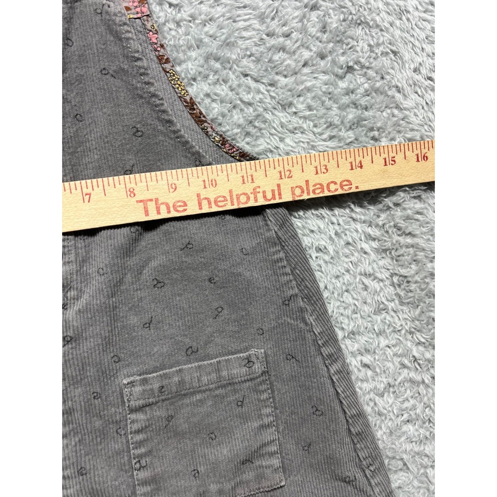 Zara Baby Dress Girls 2/3 Years Gray Corduroy Alphabet Jumper Overall Pinafore - Picture 9 of 10